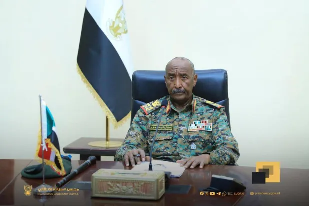 البرهان خلال ترؤسه اجتماع مجلس الأمن والدفاع السوداني (الثلاثاء) (اعلام مجلس السيادة)
