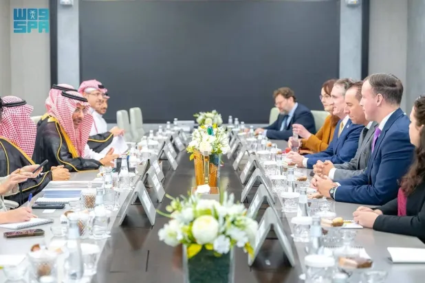The Saudi and US delegations meet in Riyadh on Tuesday. (SPA)