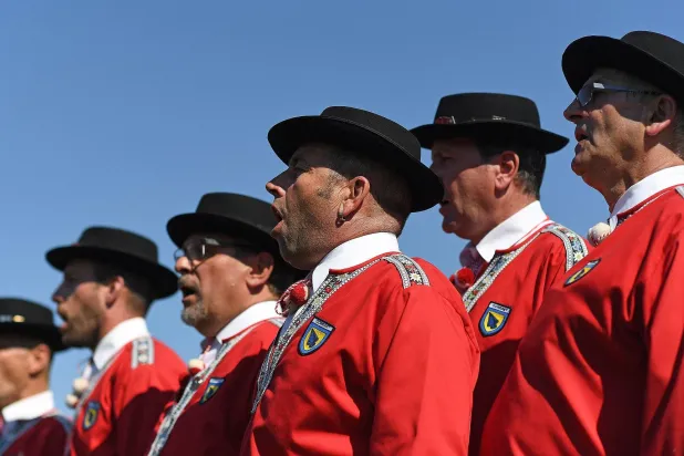 A yodel group sings at a Swiss festival in 2016. (AFP/Getty Images) 
