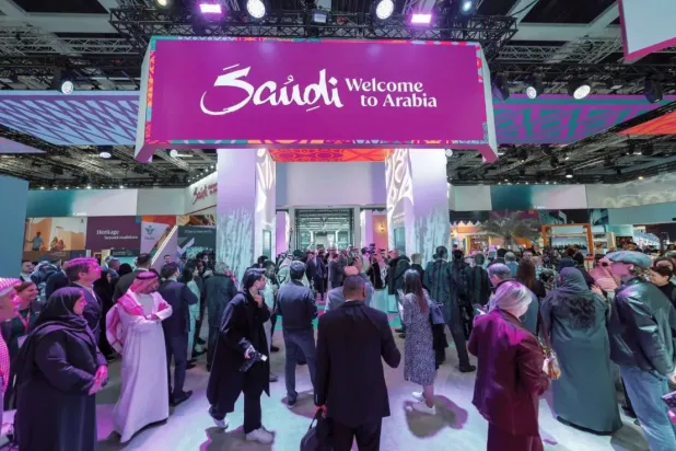 Saudi Pavilion at the Berlin Tourism Fair (Asharq Al-Awsat)