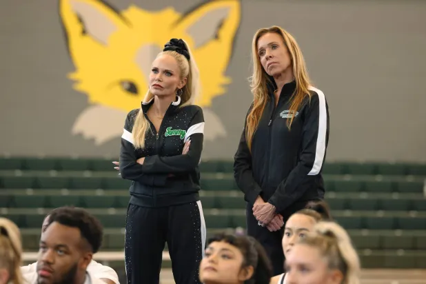  This image released by NBC shows Kristin Chenoweth, left, and Monica Aldama in a scene from "Stumble." (Matt Miller/NBC via AP) 
