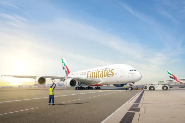 إحدى طائرات «طيران الإمارات» (الشرق الأوسط)