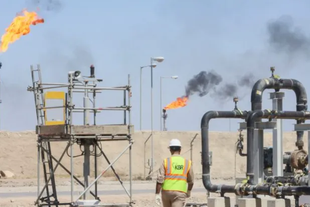 A worker walks at the Majnoon oil field, near Basra, Iraq March 27, 2022. REUTERS/Essam Al-Sudani 