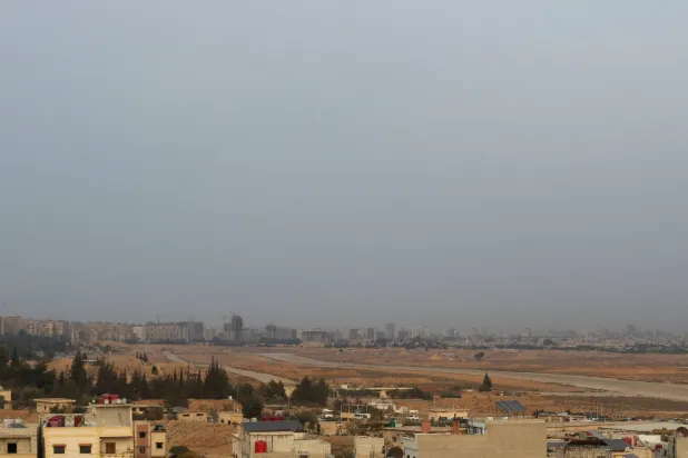 قاعدة "المزة" الجوية العسكرية في جنوب شرقي دمشق (أرشيفية - رويترز)