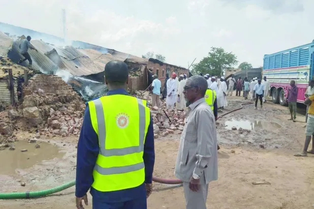 جانب من الدمار الذي ألحقته في وقت سابق مسيَّرات «الدعم السريع» بمدينة الأُبيّض في إقليم كردفان (متداولة على وسائط التواصل الاجتماعي)