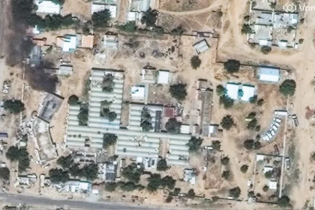  This satellite image from Vantor shows a smoke from a fire at the Saudi hospital in el-Fasher, Sudan, Thursday, Nov. 6, 2025. (©2025 Vantor via AP) 