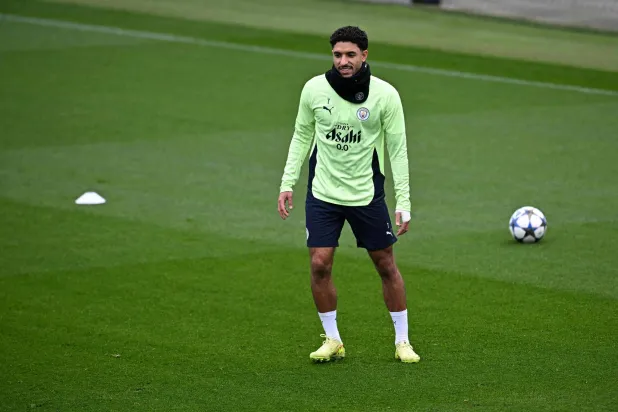 المصري عمر مرموش مهاجم مانشستر سيتي الإنجليزي (أ.ف.ب)