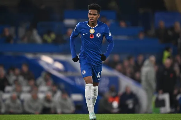 Chelsea's Estevao looks on during the English Premier League match between Chelsea FC and Wolverhampton Wanderers, in London, Britain, 08 November 2025. (EPA) 