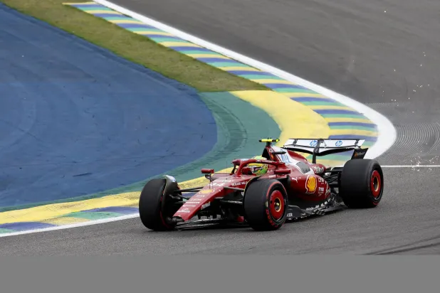 Scuderia Ferrari driver Lewis Hamilton of Britain competes in the 2025 Formula One Grand Prix of Sao Paulo at the Autodromo Jose Carlos Pace racetrack in Interlagos, Sao Paulo, Brazil, 09 November 2025. EPA/Sebastiao Moreira