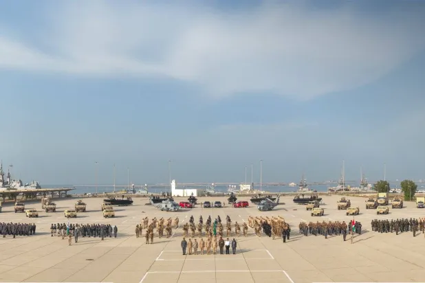 The Red Wave 8 drill kicked off at the King Faisal Naval Base on Sunday. (Saudi Defense Ministry)
