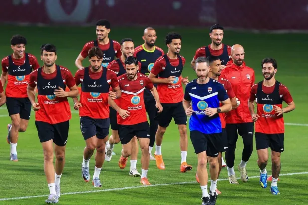 خاض «أسود الرافدين» تدريباتهم في أجواء حماسية عالية (الاتحاد العراقي)