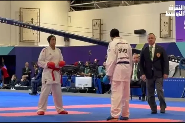 ريناد مهيوب خلال نزالها (الشرق الأوسط) 