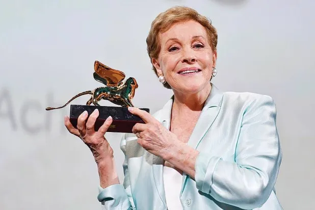 "The Sound of Music" star British actress Julie Andrews acknowledges receiving a Golden Lion for lifetime achievement during a ceremony at the 76th Venice Film Festival at Venice Lido. (AFP)