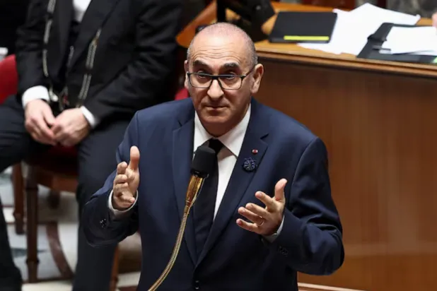 French Interior Minister Laurent Nunez speaks as he attends the questions to the government session at the National Assembly in Paris, France, November 12, 2025. REUTERS/Gonzalo Fuentes