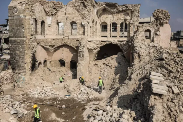 Work has begun to rehabilitate the Pasha's Palace Museum a former fort turned heritage site housing 40,000 artifacts representing the succession of civilizations in Gaza © Omar AL-QATTAA / AFP
