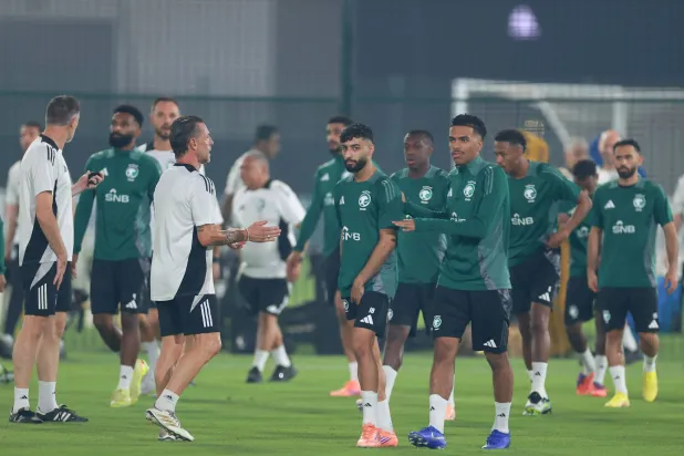 أبو الشامات خلال تدريبات المنتخب السعودي (تصوير: عدنان مهدلي)