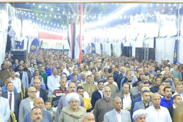 جانب من مؤتمر لحزب «حماة الوطن» الجمعة في محافظة السويس (الصفحة الرسمية للحزب)