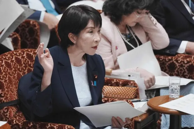 Japan's Prime Minister Sanae Takaichi attends a session of the House of Councillors Budget Committee at the National Diet in Tokyo on November 14, 2025. (AFP)