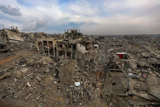  The ruins of destroyed buildings in the Sheikh Radwan neighborhood of Gaza City, Gaza Strip, 14 November 2025, amid a ceasefire between Israel and Hamas. (EPA)