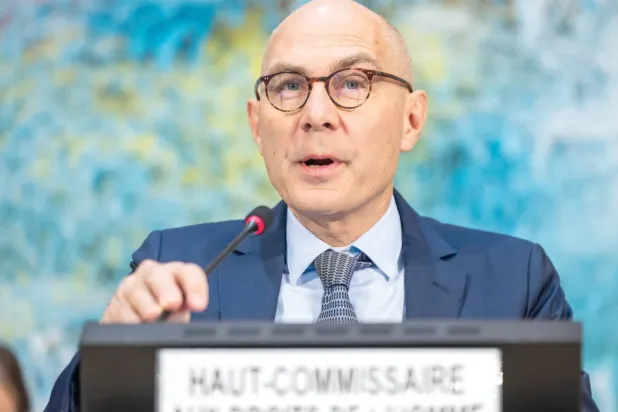 المفوض السامي للأمم المتحدة لحقوق الإنسان فولكر تورك يتحدث عن الفاشر في جنيف (إ.ب.أ)