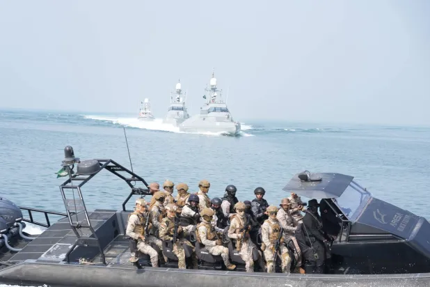 Forces taking part in the "Red Wave 8" drill. (Royal Saudi Naval Forces)