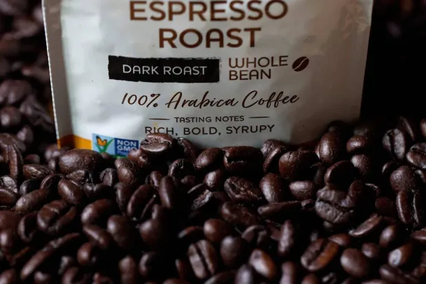 In this photo illustration, coffee beans are displayed on November 13, 2025 in San Anselmo, California. (Getty Images/AFP) 