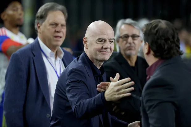 FORT LAUDERDALE, FLORIDA - NOVEMBER 15: FIFA President Gianni Infantino attends the International Friendly match between Colombia and New Zealand at Chase Stadium on November 15, 2025 in Fort Lauderdale, Florida. Leonardo Fernandez/Getty Images/AFP