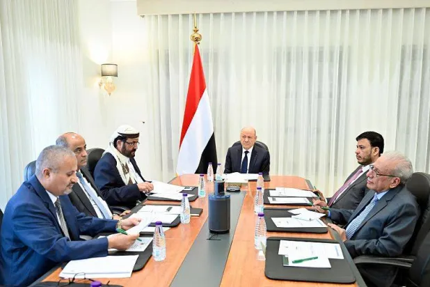 جانب من اجتماع مجلس القيادة الرئاسي اليمني (سبأ)