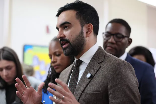 New York City Mayor-elect Zohran Mamdani speaks with members of the press after interacting with Pre-K students at Friends of Crown Heights Education Center on November 13, 2025 in the Flatbush neighborhood of the Brooklyn borough in New York City. (Getty Images/AFP)