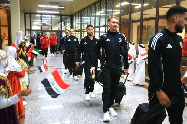 جانب من وصول منتخب الإمارات إلى البصرة (الاتحاد العراقي)