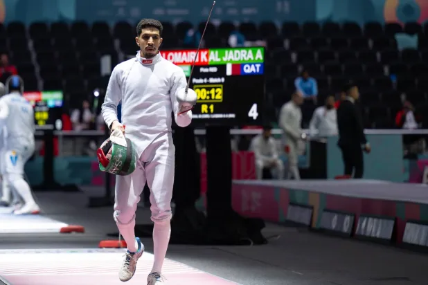 خليفة العميري خلال المنافسات (الشرق الأوسط)