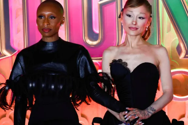 Cynthia Erivo and Ariana Grande attend the premiere of "Wicked: For Good" in New York. kena betancur / AFP

