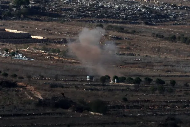 Smoke rises as a result of Israeli army shelling near the village of Aitaron in south Lebanon, as seen for the Israeli side of the the Israeli-Lebanon border near the Malkia settlement, northern Israel, 17 November 2025. (EPA)