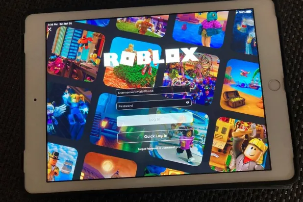 The gaming platform Roblox is displayed on a tablet, Oct. 30, 2021, in New York. (AP)