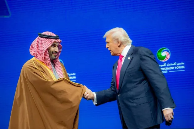 الأمير محمد بن سلمان والرئيس دونالد ترمب خلال مشاركتها في منتدى الاستثمار الأميركي - السعودي الأربعاء (واس)
