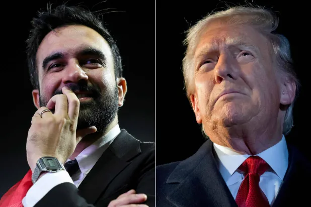 صورة مركبة لترمب وممداني (أ.ف.ب)