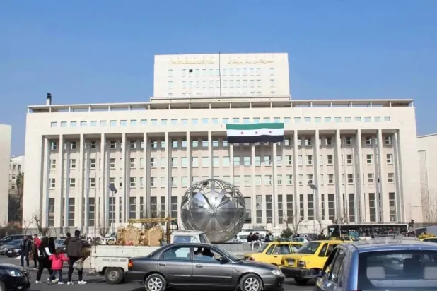 A view of the Syrian central bank in Damascus, Syria, January 12, 2025. (Reuters)
