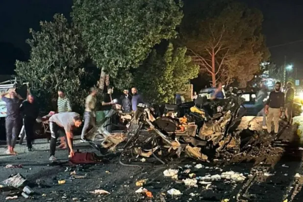 The scene of the Israeli attack on Froun in southern Lebanon. Photo: X