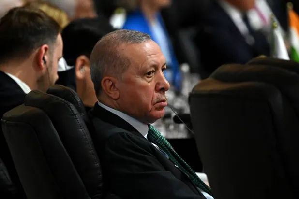  22 November 2025, South Africa, Johannesburg: Turkish President Recep Tayyip Erdogan attends the opening plenary session of the G20 Summit in Johannesburg. (dpa)