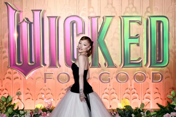 Ariana Grande attends the "Wicked: For Good!" New York Premiere at David Geffen Hall on November 17, 2025 in New York City. (Getty Images via AFP) 
