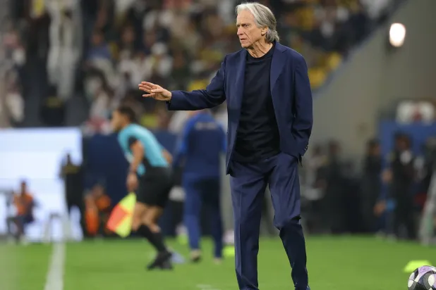 البرتغالي خورخي خيسوس مدرب فريق النصر (تصوير: عبد العزيز النومان) 