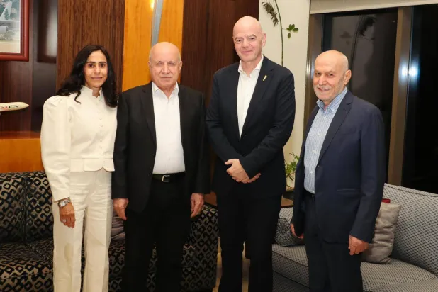 رئيس الاتحاد الدولي لكرة القدم «فيفا» جياني إنفانتينو يصل لبنان (الاتحاد اللبناني)