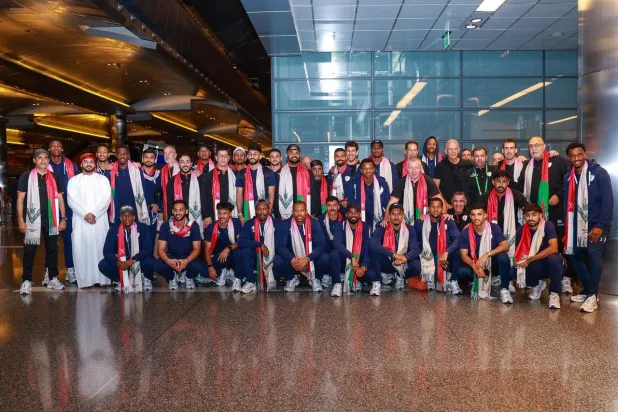 جانب من وصول منتخب عمان للدوحة تأهبا لكأس العرب (الاتحاد العماني)