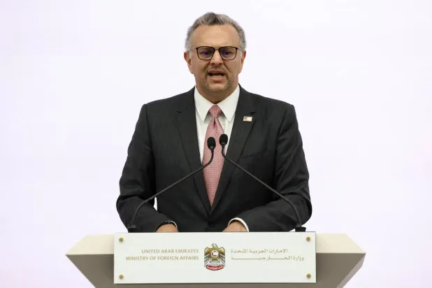 US Senior Advisor for Arab and African Affairs, Massad Boulos, speaks during a press conference on the ongoing conflict in Sudan, in Abu Dhabi, United Arab Emirates, November 25, 2025. (Reuters)
