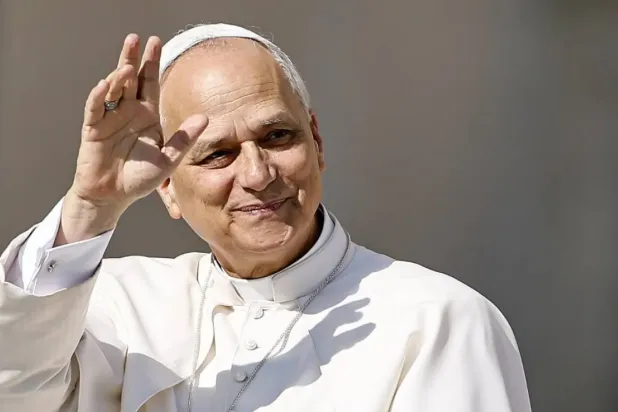 Pope Leo XIV greets the faithful during his weekly General Audience in St. Peter's Square, in Vatican City, 06 August 2025. (EPA)
