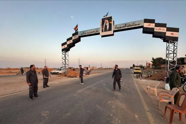 عناصر تابعة للأمن العام على مدخل محافظة السويداء (أرشيفية - نشطاء)