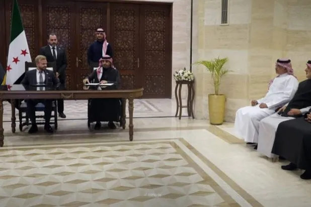 «هيئة الاستثمار السورية» و«أجدان» السعودية خلال توقيع مذكرة تفاهم لإقامة مشروع سياحي (سانا)