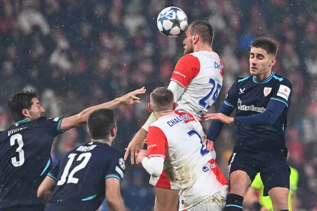  سلافيا براغ اكتفى بالتعادل مع ضيفه أتلتيك بلباو (أ.ف.ب)