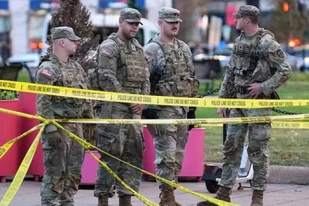 National Guard are seen after reports of two National Guard soldiers shot near the White House in Washington, Wednesday(AP)
