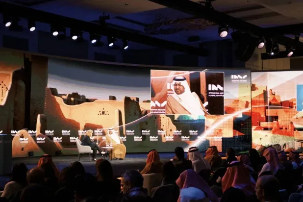 Fahd Hamidaddin, CEO and board member of the Saudi Tourism Authority, at the International Exhibitions and Conferences Summit on Wednesday (Asharq Al-Awsat). 